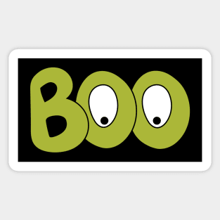 BOO text art cartoon eyes green bubble letters Sticker